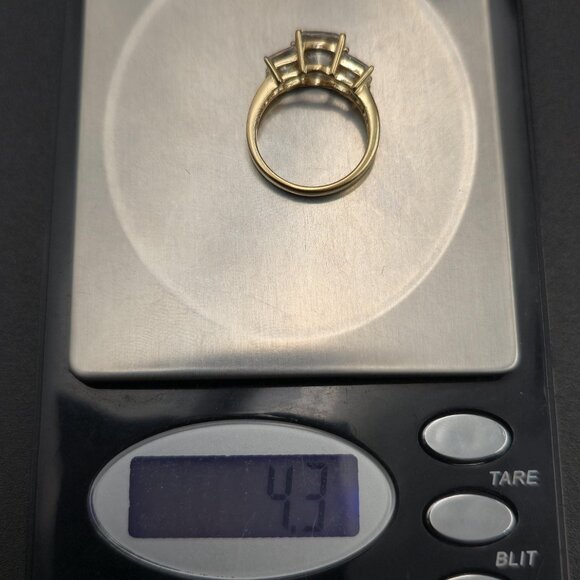 Size 6.75 Gold Over Sterling Silver Quality Cubic Zirconia Ring A6449 - Picture 9 of 9